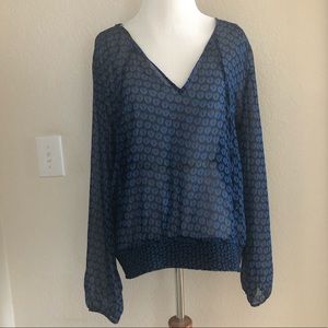 H&M Sheer Peasant Blouse